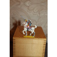 Оловянный солдатик, всадник,  высота с конём 7.5 см.
