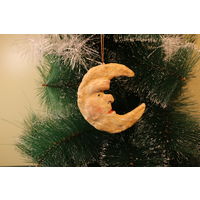 Ёлочная игрушка папье-маше, "Месяц".