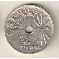 Испания 25 сентимо 1937