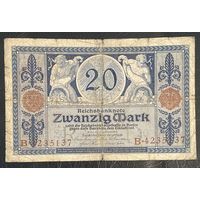 Банкнота 20 марок 1915 год. Германская империя