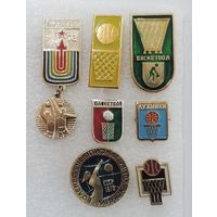 Значки "Баскетбол" СССР - 7 шт. Алюминий.
