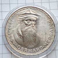 5 марок ФРГ 1969года . К 375-летию со дня смерти Герхарда Меркатора .Серебро.