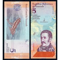 Венесуэла 5 боливар 2018 год, UNC