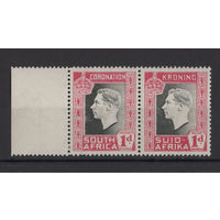 1937 Южная Африка** Коронация Георг VI сцепка 2 марки SG#72
