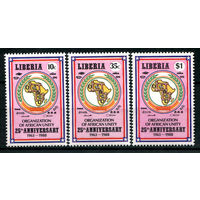Либерия - 1988г. - Организация Африканского единства - полная серия, MNH [Mi 1411-1413] - 3 марки