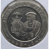 Испания 200 песет 1993 г. Хуан Луис Вивес. В холдере
