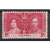 21.BrKS. Великобритания. Колонии.  Нигерия. Коронация Георга VI и Елизаветы. 1937 г. 1P.  Mi.#43.