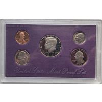 США 1, 5, 10, 25, 50 центов 1990 г. S - Сан-Франциско. Годовой набор. Пруф. PROOF SET