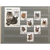 Йемен 1990. Домашние кошки. Felis catus. Серия марок