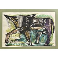 Акулов В.И;43/61см;1995г;"Альфа-самец",1995г. Смешанная техника. Размер 43х61 см.