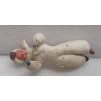 Игрушка ёлочная Лыжник, вата. СССР