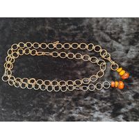 Винтажный ременок-цепочка с янтарем СССР