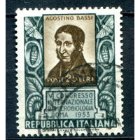 Италия - 1953г. - Агостино Басси, ботаник, биолог - 1 марка - полная серия, гашёная [Mi 899]. #1-It-20-B-1