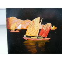 Картина на дереве. Письмо. Вьетнам времён СССР. 21см.х18см.