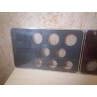 Пластиковая коробка футляр прозрачный  Советские монеты 1989г СССР на 9 монет- 2 шт,и 1990 на 8 монет -1 шт