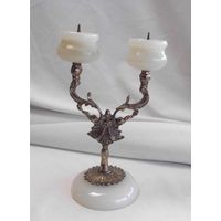 Подсвечник Канделябр Оникс Бронза Италия