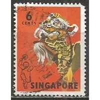 Сингапур. Народный танец, маска. 1968г. Mi#87.
