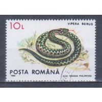 [610] Румыния 1993. Фауна.Рептилии.Змеи.Гадюка. Гашеная марка.