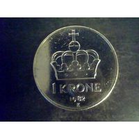 Монеты. Норвегия 1 крона  1982.