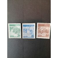 ГДР 1953 Серия марок "Международная велогонка "Дружбы" Варшава-Берлин-Прага" (гашение без клея) Mi.355-357 каталог 6.00 евро