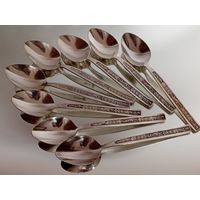 Ложки столовые. Мельхиор. Посеребрение. 8 ложек