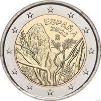 2 евро 2022 Испания  Национальный парк Гарахонай UNC из ролла