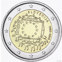 Словения 2 евро 2015 года, UNC. 30 лет флагу Европейского союза. Сторгуй за свою цену, предложи обмен! Y