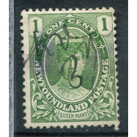 Британские колонии - Ньюфаундленд - 1911г. - королева Мария, коронация Георга V - 1 марка - гашёная [Mi 85]. #3-WB-94-A-1