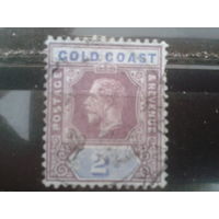 Золотой берег, колония Англии, 1913. Стандарт. Король Георг V. 2s/ Мi-5,0 евро гаш.
