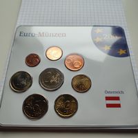 Набор  евро монет Австрии 2002 года.