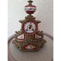 Старинные каминные часы бронзовые Франция