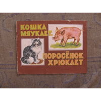 Раскраска "Кошка мяукает, поросенок хрюкает", 1985. Художник В. Каневский