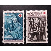 ФРАНЦИЯ \511с\  красный крест 1969 художник Миньяр\1961 гравюра худ. Жоржа Руо
