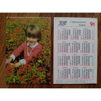 Карманный календарик. Страхование.1991 год
