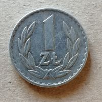 Польша 1 злотый 1975г. MW, Y# 49.1,ю
