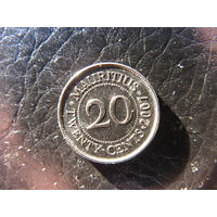 Маврикий.20 центов.2007. С 20 копеек. Распродажа коллекции. Смотрите другие лоты.