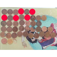 37 монеты БЕЗ ПОВТОРОВ 1 пфенниг Германия ФРГ НЕ ПОЛНАЯ ПОГОДОВКА c 1950-2000 годы лот 41 годы указаны в описании