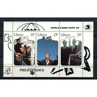 Либерия - 1989 - Международные филателистические выставки   MNH
