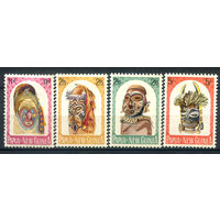 Британские колонии - Папуа Новая Гвинея - 1964г. - маски - 4 марки - полная серия, MLH, чистая без клея с вмятинками [Mi 52-55]. #3-WB-94-A-1