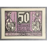 Нодгельд 50 пфеннигов 1921 год. Шалькау. Веймарская республика
