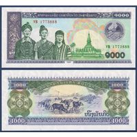 Лаос, 1000 кип 1998 г., P-32Aa (VB, пагода Пха Тхат Луанг во Вьентьяне), UNC