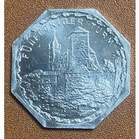 Германия Нюрнберг нотгельд 20 пфеннигов 1920 год. Пятиугольная башня  трамвайный жетон
