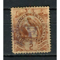 Гватемала - 1887/1895 - Герб 2С - [Mi.44] - 1 марка. Гашеная.  (Лот 19Gv)-T4P16