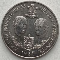 Гернси 25 пенсов 1981 г. Свадьба Принца Чарльза и Леди Дианы
