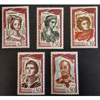 Франция. 1961г. Mi1355-1359. Великие актеры.