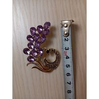 Брошь павлин