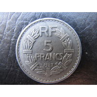 Франция.5 франков.1947. С 20 копеек. Распродажа коллекции. Смотрите другие лоты.