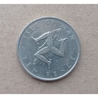 Мэн остров 10 пенсов 1976 год карта острова Трискеле