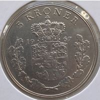 Дания 5 крон 1967 г. В холдере