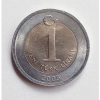 Турция. 1 лира 2005 год.